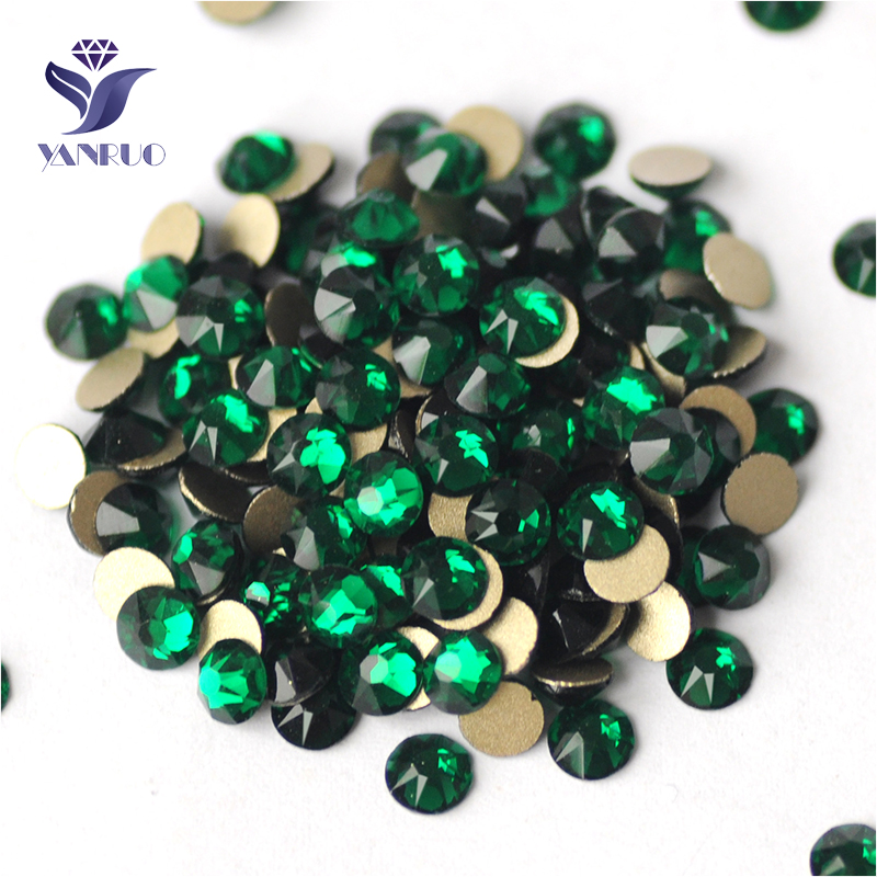 Nail Art Emerald Green - يانرو 2088NoHF جميع الأحجام أحجار الزمرد