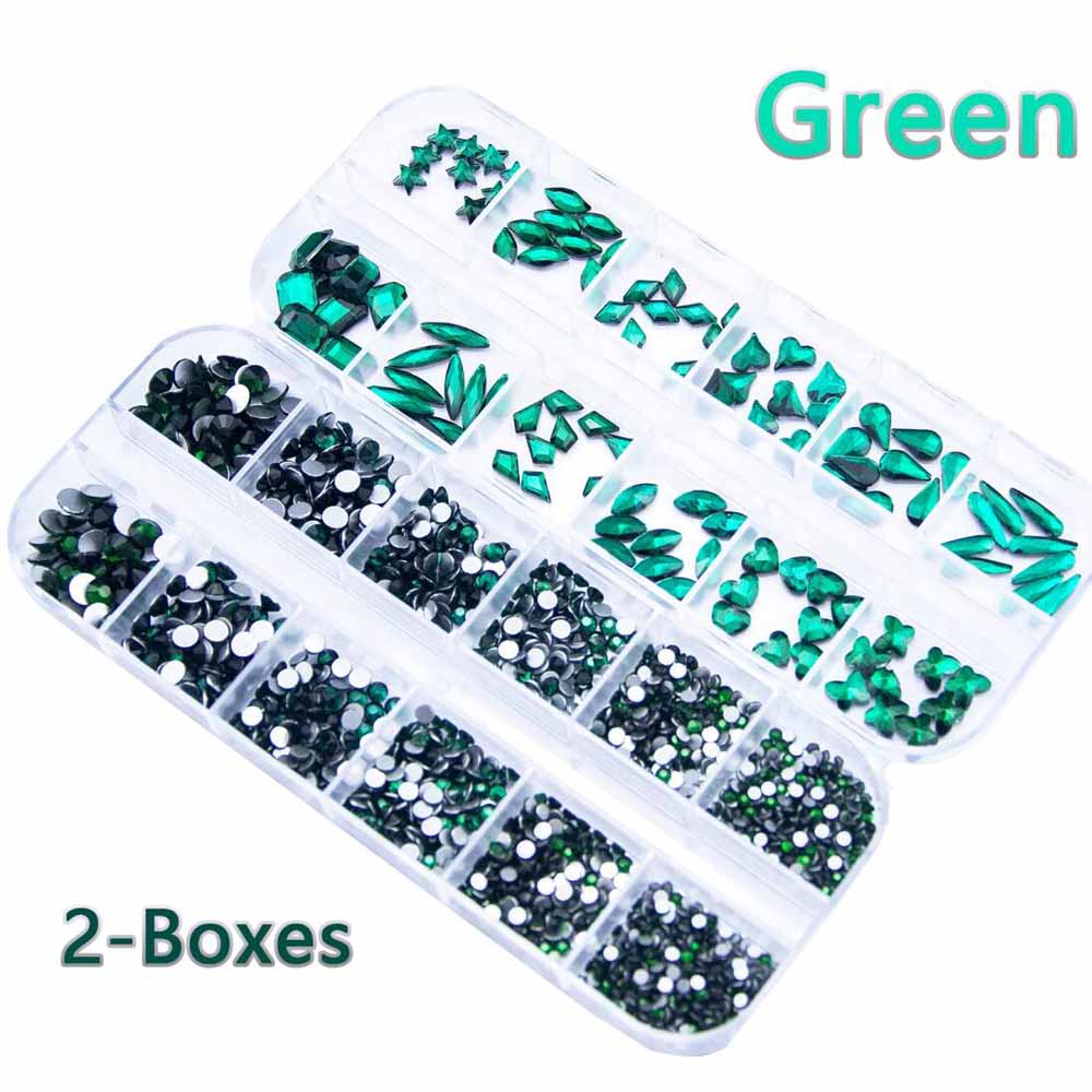 2 صناديق الزمرد الأخضر مسمار ا - مراجعة Nail Art Emerald Green وسعره