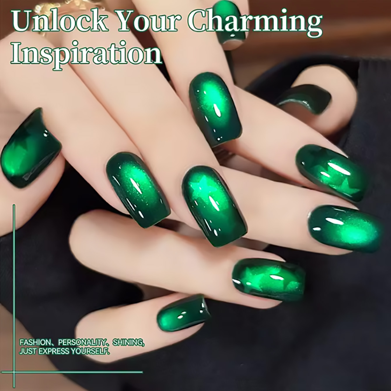 طلاء أظافر مغناطيسي جديد ZH 12 - مراجعة Nail Art Emerald Green وسعره
