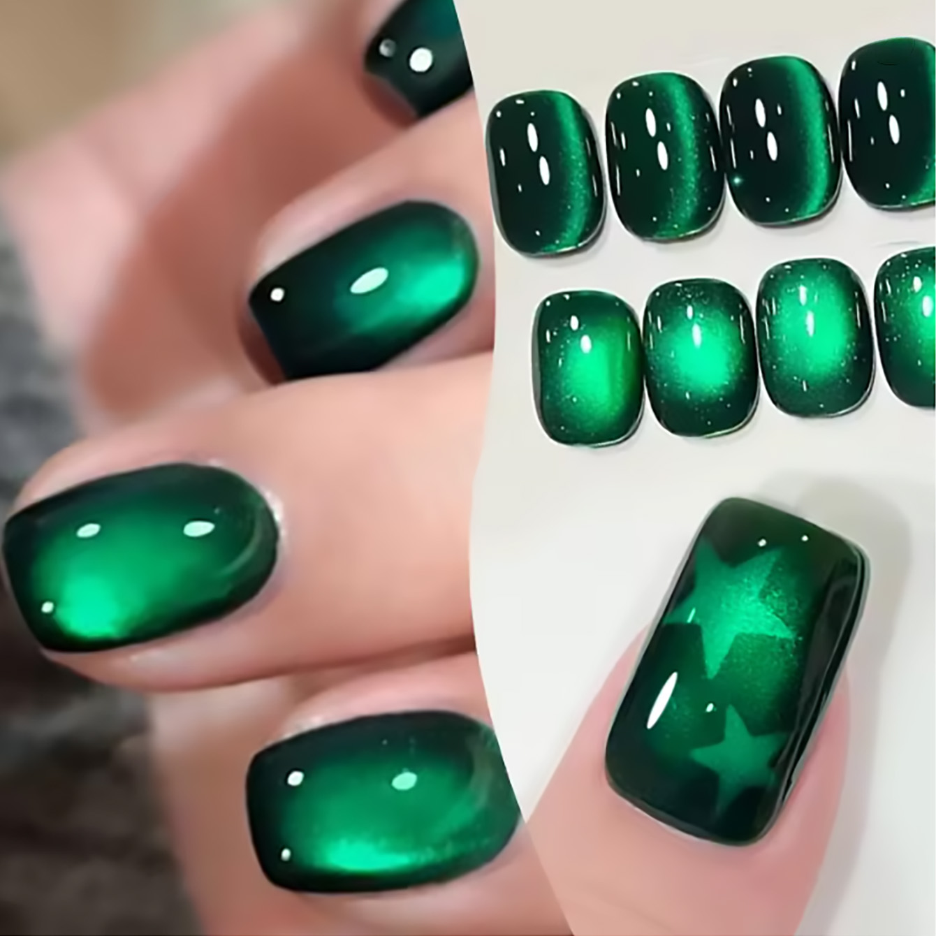 طلاء أظافر مغناطيسي جديد ZH 12 - مراجعة Nail Art Emerald Green وسعره